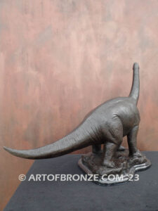 Brontosaurus dinosaur bronze statue for indoor home or office display