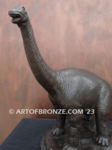 Brontosaurus dinosaur bronze statue for indoor home or office display