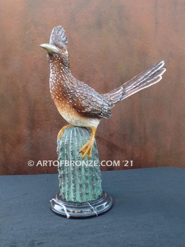 Desert Runner (Colored Version) Roadrunner Bronze Sculpture