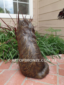 Loving Friend long-haired gallery & custom quality bronze sculpted cat pet statue