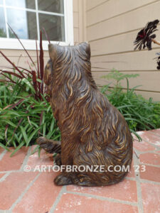 Loving Friend long-haired gallery & custom quality bronze sculpted cat pet statue