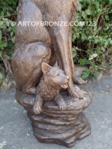 Moonlit Serenade bronze mascot coyote statue for schools, universities or zoo