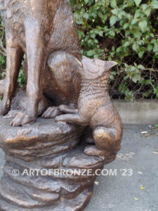 Moonlit Serenade bronze mascot coyote statue for schools, universities or zoo