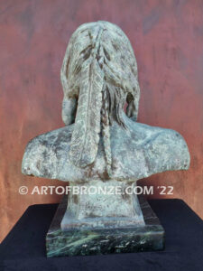 White Eagle Ponca Indian chief life-size bust bronze statue after Charles Schreyvogel