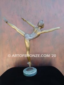 Arabesque the art of dance and ballet bronze sculpture showcasing ballerina in pose