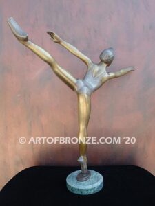 Arabesque the art of dance and ballet bronze sculpture showcasing ballerina in pose