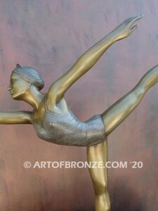 Arabesque the art of dance and ballet bronze sculpture showcasing ballerina in pose