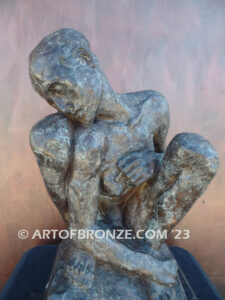 Crouching Woman modernist bronze sculpture after Auguste Rodin