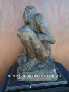 Crouching Woman modernist bronze sculpture after Auguste Rodin