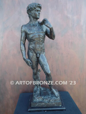 David world famous Michelangelo bronze sculpture nude male masterpiece