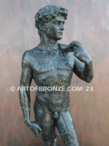 David world famous Michelangelo bronze sculpture nude male masterpiece