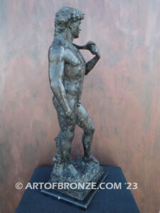 David world famous Michelangelo bronze sculpture nude male masterpiece