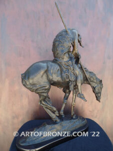 The End of the Trail bronze sculpture after James Earle Fraser featuring Indian on horse