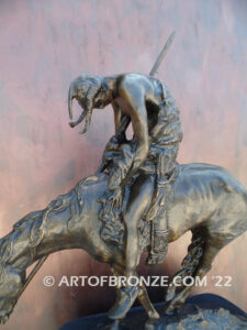 The End of the Trail bronze sculpture after James Earle Fraser featuring Indian on horse