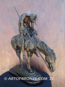 The End of the Trail bronze sculpture after James Earle Fraser featuring Indian on horse