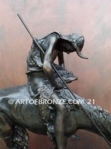 The End of the Trail bronze sculpture after James Earle Fraser featuring Indian on horse