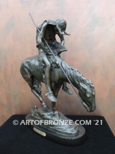 The End of the Trail bronze sculpture after James Earle Fraser featuring Indian on horse