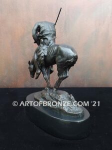 The End of the Trail bronze sculpture after James Earle Fraser featuring Indian on horse