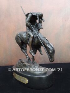 The End of the Trail bronze sculpture after James Earle Fraser featuring Indian on horse