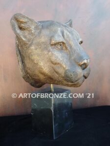 High-quality cougar bronze statue for indoor home and office display