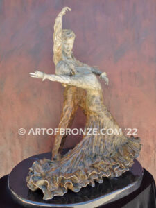 Flamenco de Seville bronze sculpture honoring the art of Spanish dancers
