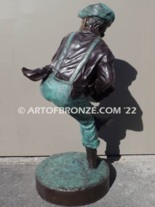Pitching Ace Outdoor bronze sculpture of baseball pitcher in windup