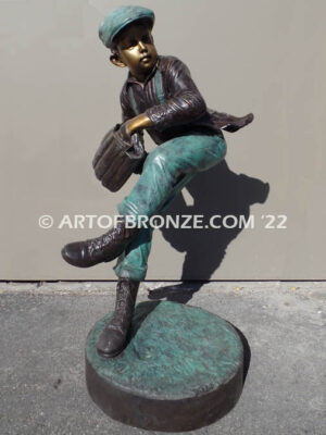 Pitching Ace Outdoor bronze sculpture of baseball pitcher in windup