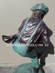 Pitching Ace Outdoor bronze sculpture of baseball pitcher in windup