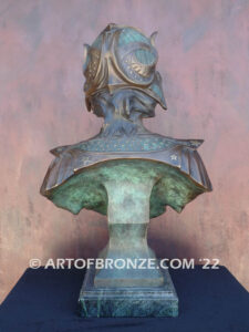 Twilight beautiful French bronze sculpture bust of young woman