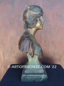 Twilight beautiful French bronze sculpture bust of young woman