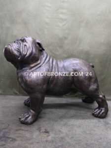 Chopper gallery quality custom bronze mascot statue of 4 ft. long bulldog