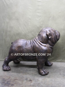 Chopper gallery quality custom bronze mascot statue of 4 ft. long bulldog