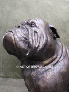 Chopper gallery quality custom bronze mascot statue of 4 ft. long bulldog