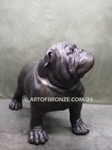 Chopper gallery quality custom bronze mascot statue of 4 ft. long bulldog