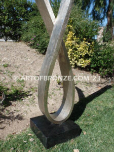 Twisted Enigma bronze sculpture contemporary wood design modern artwork for private gallery or public display