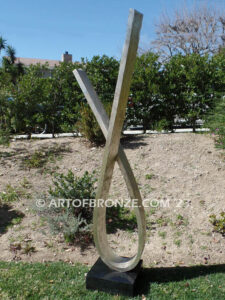 Twisted Enigma bronze sculpture contemporary wood design modern artwork for private gallery or public display