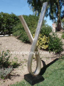 Twisted Enigma bronze sculpture contemporary wood design modern artwork for private gallery or public display