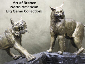 Bobcat Guardian high-quality bronze sculpture mascot outdoor bobcat statue for public display