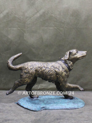 Bounding Paws gallery & custom quality bronze sculpture of running dog