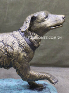 Bounding Paws gallery & custom quality bronze sculpture of running dog