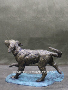 Bounding Paws gallery & custom quality bronze sculpture of running dog