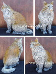 Dirt the Cat Nevada Northern Railway Company custom bronze statue cat memorial