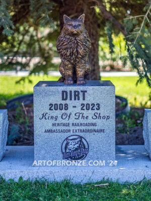 Dirt the Cat Nevada Northern Railway Company custom bronze statue cat memorial