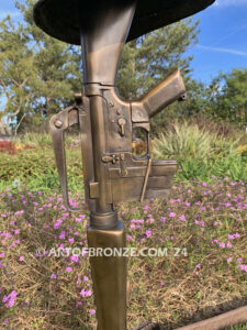 Fallen Soldier Battle Cross Vietnam era life-size bronze sculpture honoring veterans