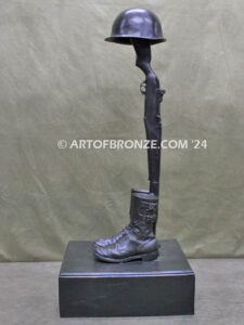 Fallen Soldier Battlefield Cross life-size bronze statue memorial for World War II
