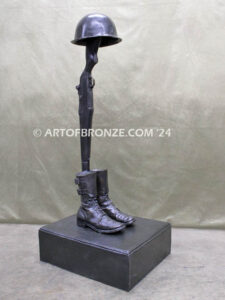 Fallen Soldier Battlefield Cross life-size bronze statue memorial for World War II