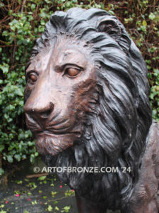 Guardians of the Crown monumental high quality bronze statue pair of sitting lions