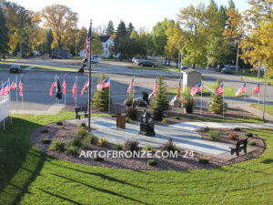 Mayville State University Military Honor Garden outdoor monumental bronze eagle sculpture