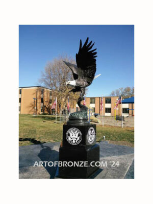 Mayville State University Military Honor Garden outdoor monumental bronze eagle sculpture