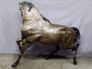 Arabian Stallion bronze statue of prancing horse for yard